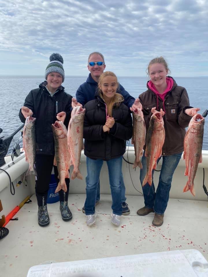 Charter Trip Thunder Bay Sunrise Side Alpena Boat Harbor Trout Catch Fish Knot