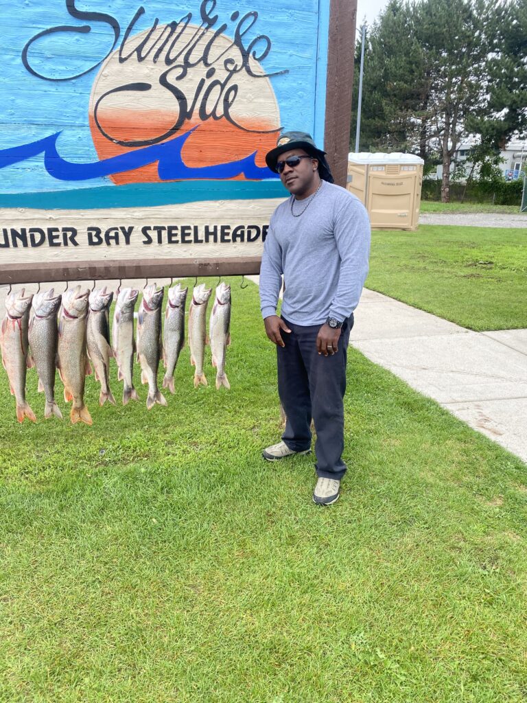 Charter Trip Thunder Bay Steelheaders Sunrise Side Alpena Boat Harbor Trout Catch Fish Knot